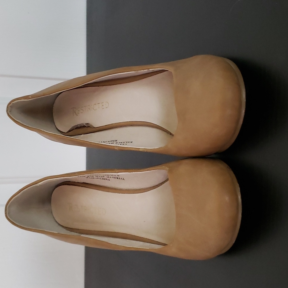 Restricted, beige wedges,  size 10